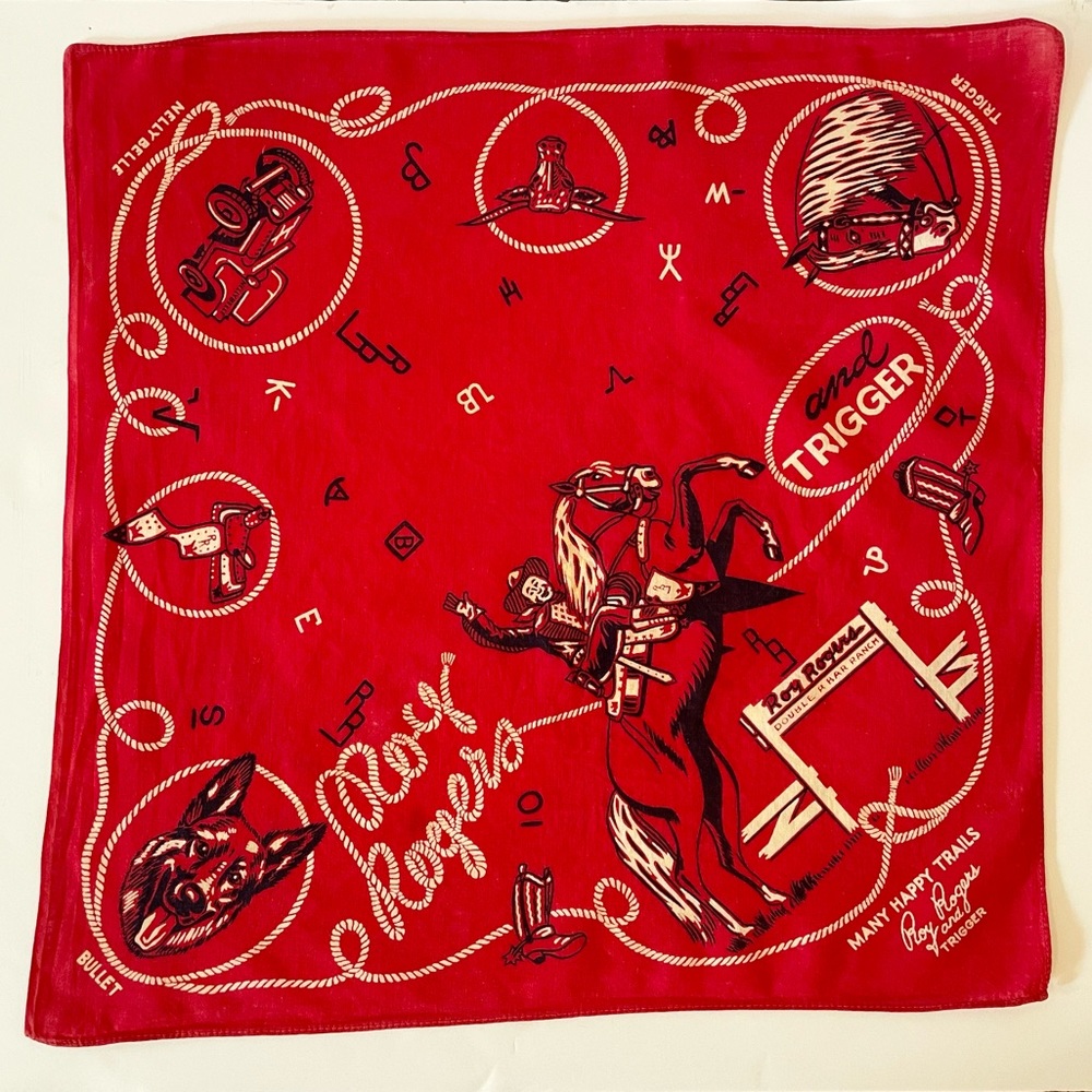Vintage, Roy Rogers And Trigger Handkerchief